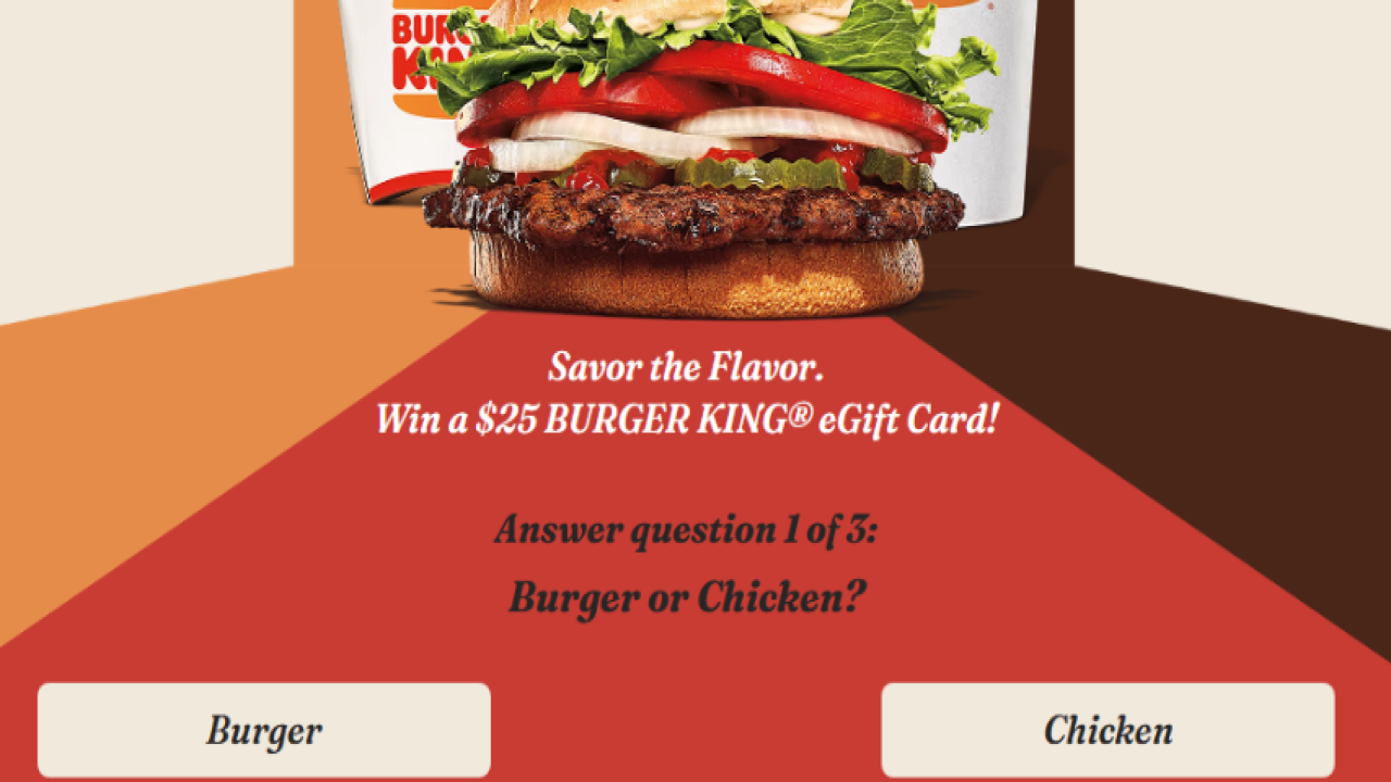 📧 Sign Up for “Burger King Gift Card”